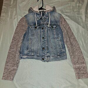 Women's Jacket Distressed Denim Hoodie Free People Small
